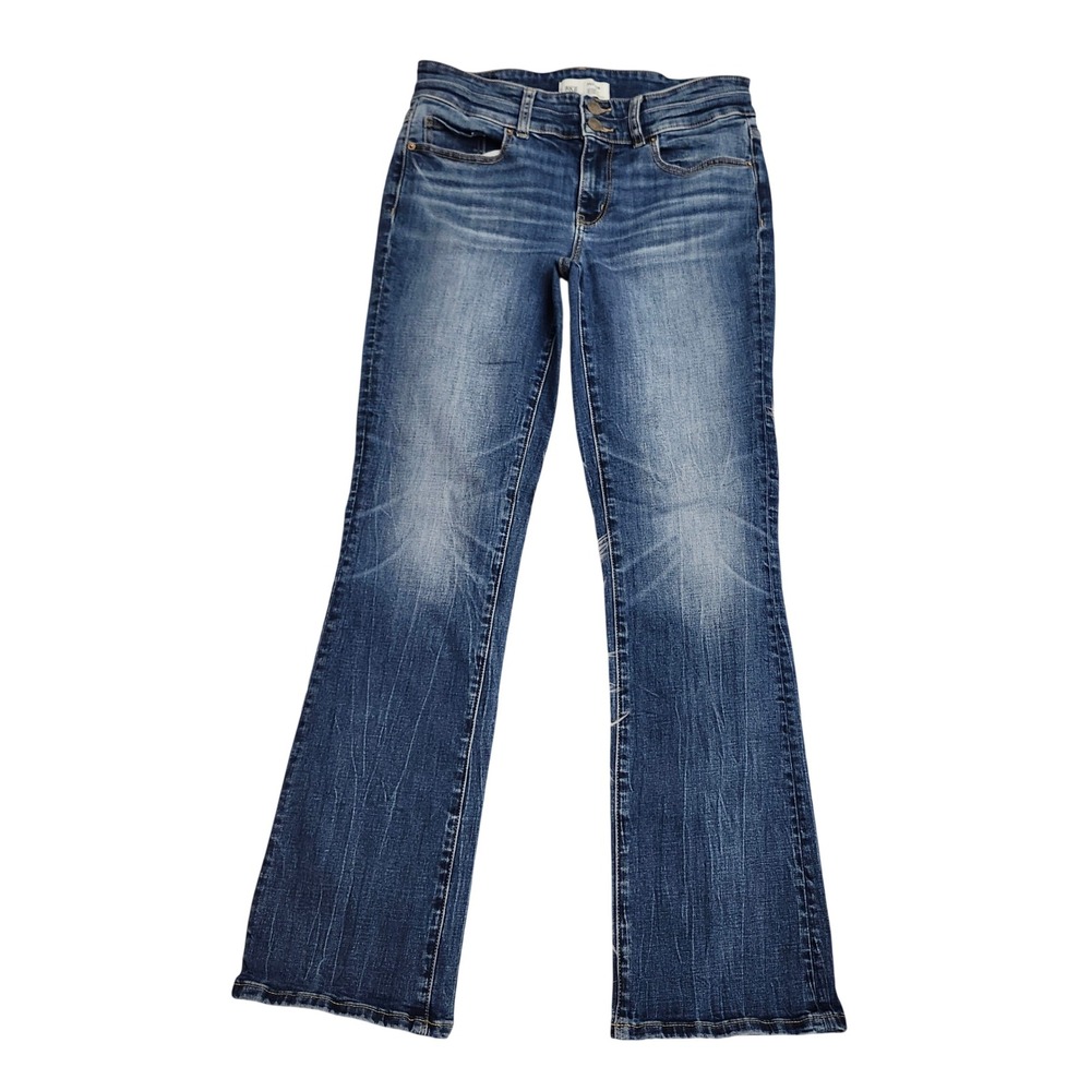 Old Navy Outlet Womens Blue Acid Wash Cotton Bootcut Jeans‎ Size 10 Long Grunge